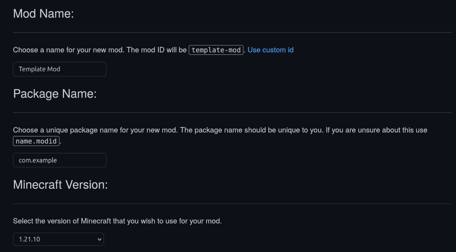Preview of the generator