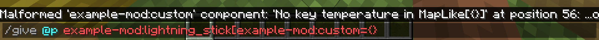 Give command showing missing key "temperature"