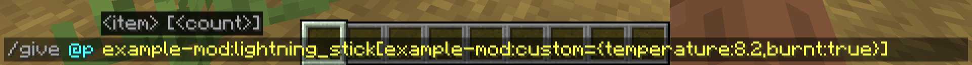 Valid give command showing both properties